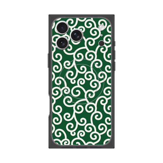 プレミアムスクエアケース with MagSafe［ 唐草模様 - Green ］