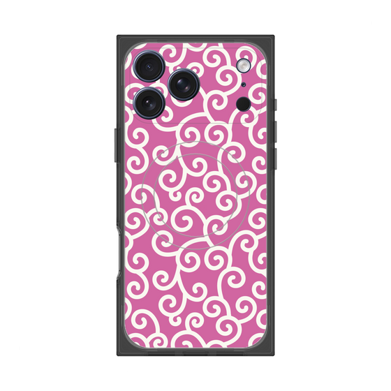 プレミアムスクエアケース with MagSafe［ 唐草模様 - Pink ］