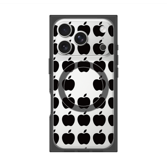 プレミアムスクエアケース with MagSafe［ Apple - Black ］