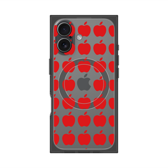 プレミアムスクエアケース with MagSafe［ Apple - Red ］