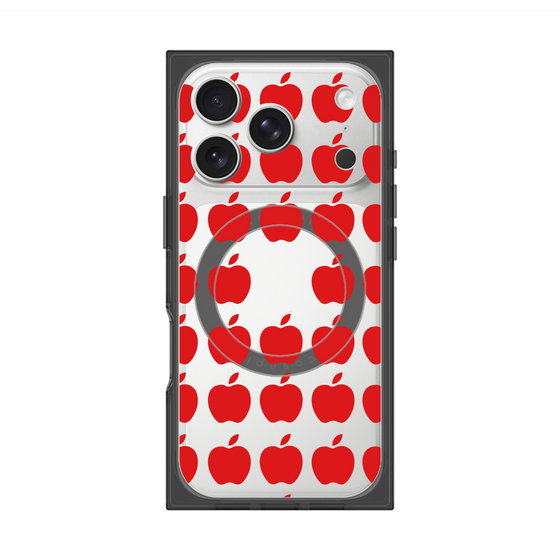 プレミアムスクエアケース with MagSafe［ Apple - Red ］