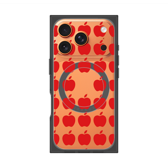 プレミアムスクエアケース with MagSafe［ Apple - Red ］