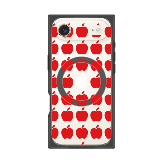 プレミアムスクエアケース with MagSafe［ Apple - Red ］
