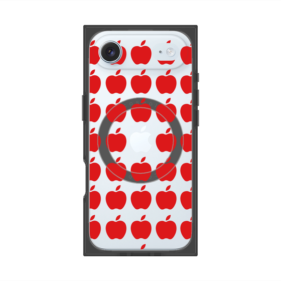 プレミアムスクエアケース with MagSafe［ Apple - Red ］