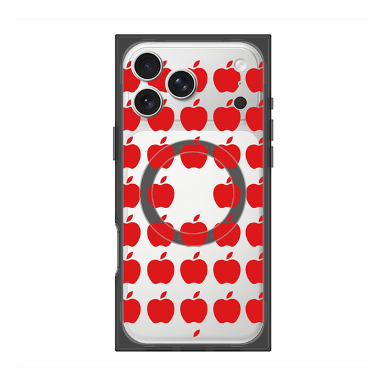 プレミアムスクエアケース with MagSafe［ Apple - Red ］