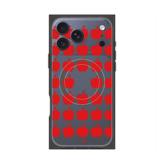 プレミアムスクエアケース with MagSafe［ Apple - Red ］
