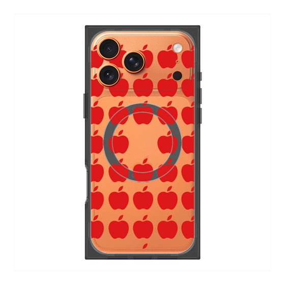 プレミアムスクエアケース with MagSafe［ Apple - Red ］