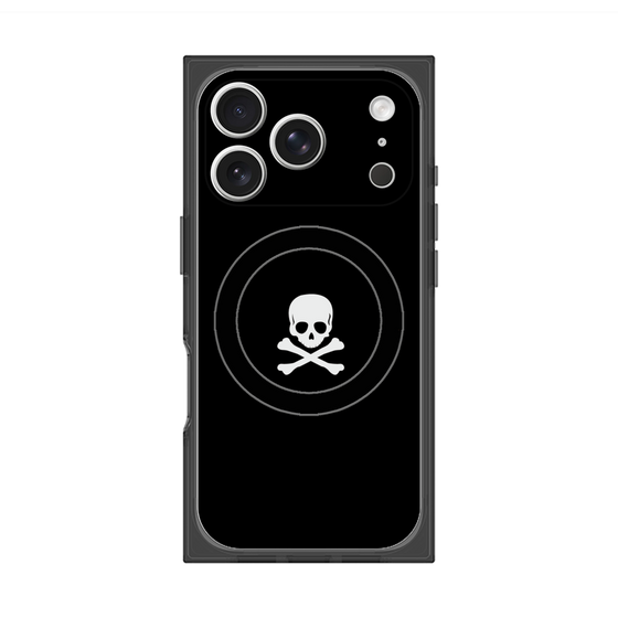 プレミアムスクエアケース with MagSafe［ スカル - Black ］