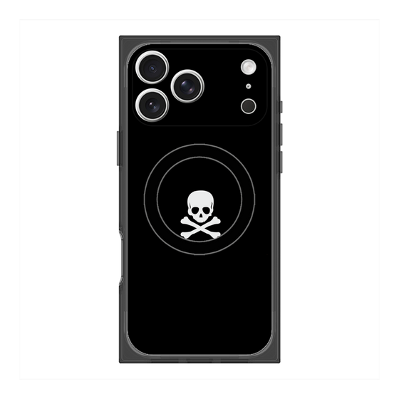 プレミアムスクエアケース with MagSafe［ スカル - Black ］