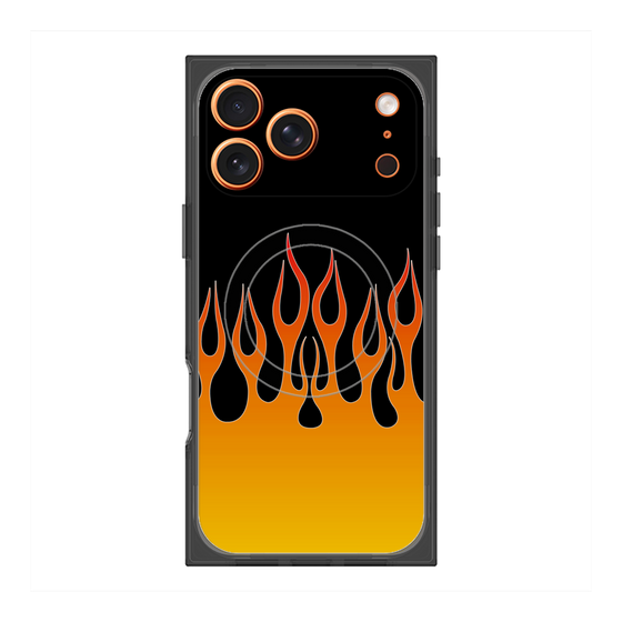プレミアムスクエアケース with MagSafe［ 炎 - Orange ］