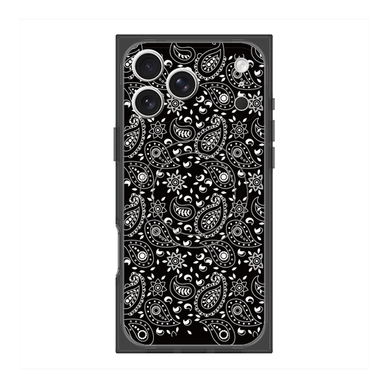 プレミアムスクエアケース with MagSafe［ ペイズリー - Black ］