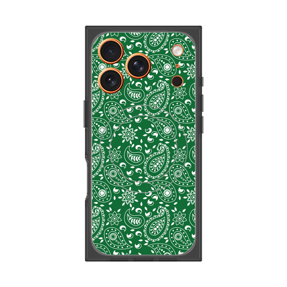 プレミアムスクエアケース with MagSafe［ ペイズリー - Green ］