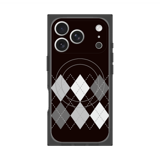 プレミアムスクエアケース with MagSafe［ Nordic Argyle - Black ］