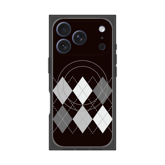 プレミアムスクエアケース with MagSafe［ Nordic Argyle - Black ］
