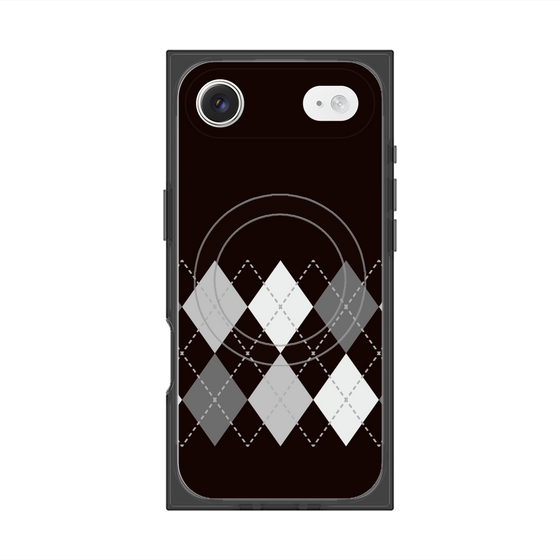 プレミアムスクエアケース with MagSafe［ Nordic Argyle - Black ］