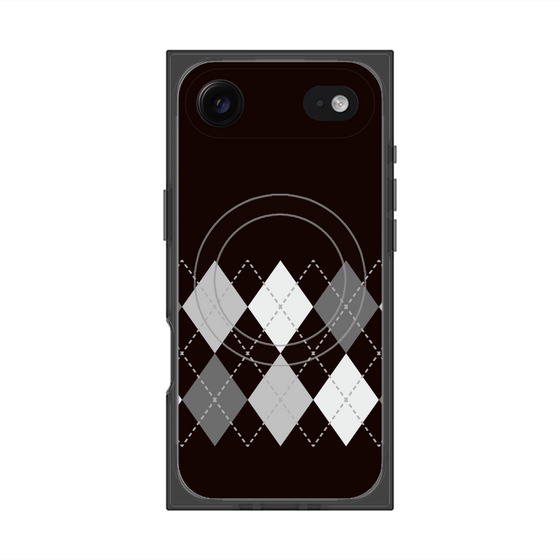 プレミアムスクエアケース with MagSafe［ Nordic Argyle - Black ］