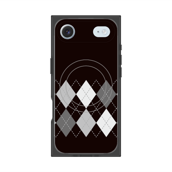 プレミアムスクエアケース with MagSafe［ Nordic Argyle - Black ］