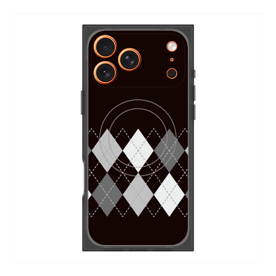 プレミアムスクエアケース with MagSafe［ Nordic Argyle - Black ］