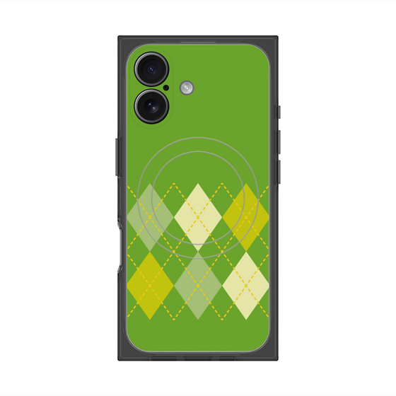 プレミアムスクエアケース with MagSafe［ Nordic Argyle - Green ］