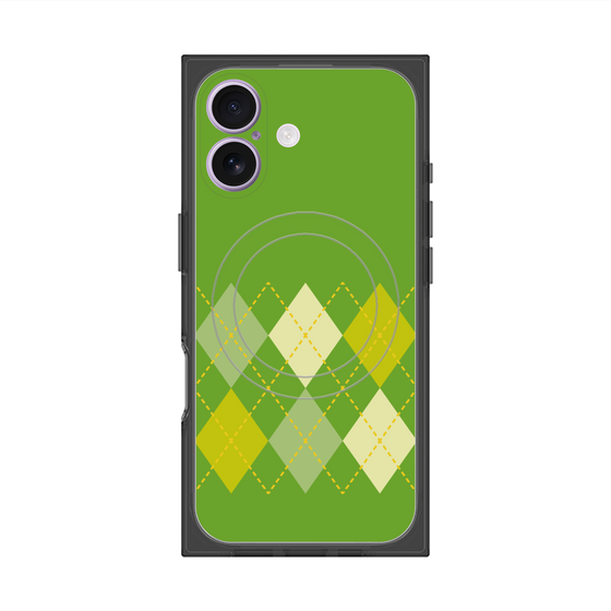 プレミアムスクエアケース with MagSafe［ Nordic Argyle - Green ］