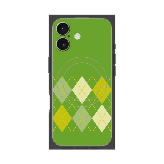 プレミアムスクエアケース with MagSafe［ Nordic Argyle - Green ］