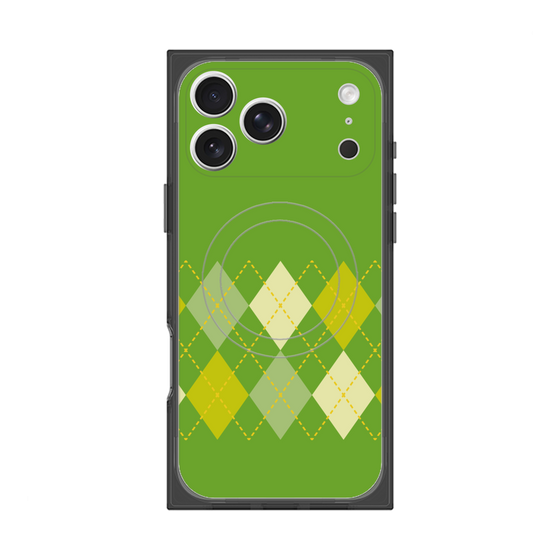 プレミアムスクエアケース with MagSafe［ Nordic Argyle - Green ］