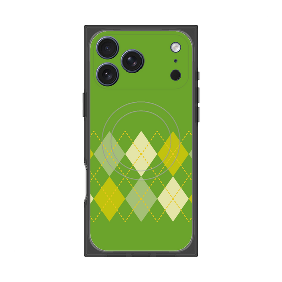 プレミアムスクエアケース with MagSafe［ Nordic Argyle - Green ］