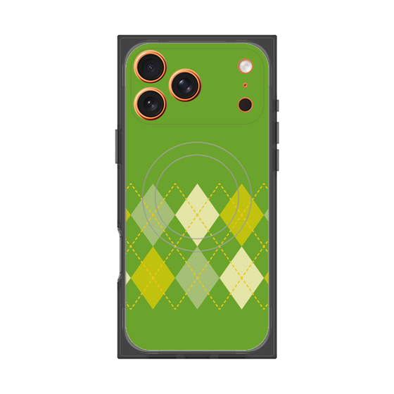 プレミアムスクエアケース with MagSafe［ Nordic Argyle - Green ］