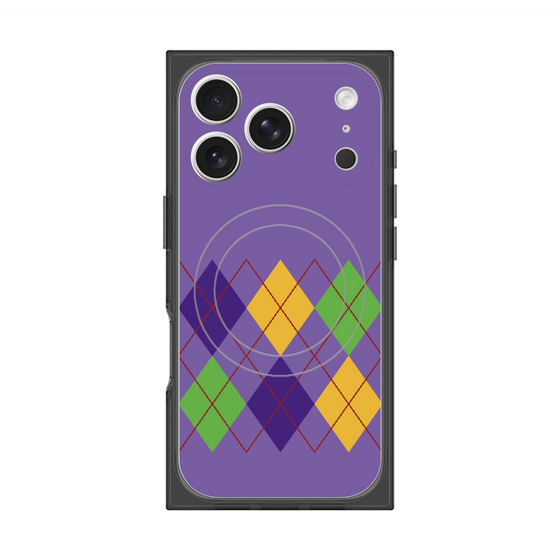 プレミアムスクエアケース with MagSafe［ Nordic Argyle - Purple ］