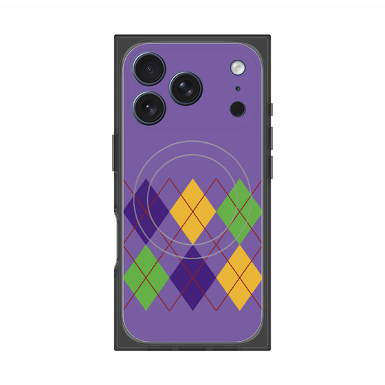 プレミアムスクエアケース with MagSafe［ Nordic Argyle - Purple ］