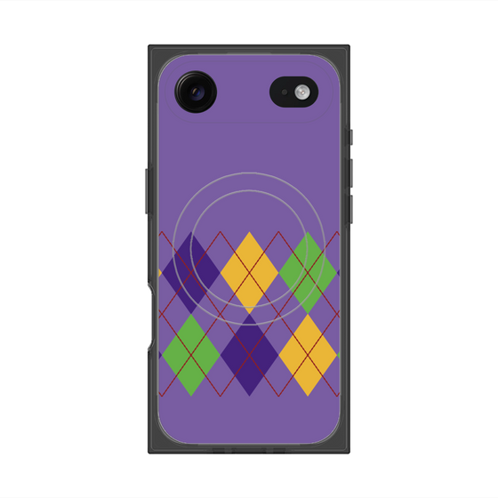 プレミアムスクエアケース with MagSafe［ Nordic Argyle - Purple ］