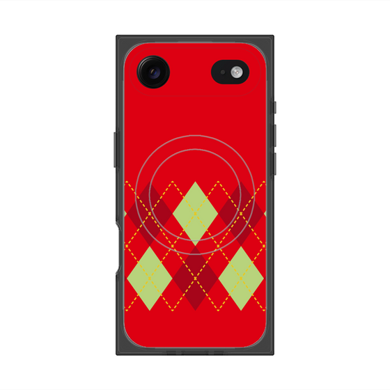 プレミアムスクエアケース with MagSafe［ Nordic Argyle - Red ］