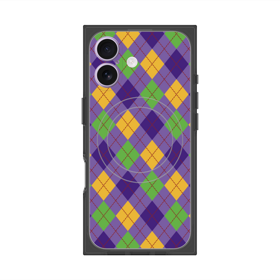 プレミアムスクエアケース with MagSafe［ Argyle - Purple ］