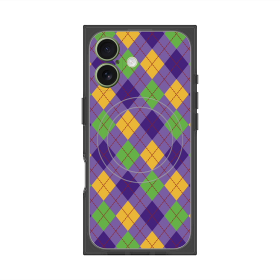 プレミアムスクエアケース with MagSafe［ Argyle - Purple ］