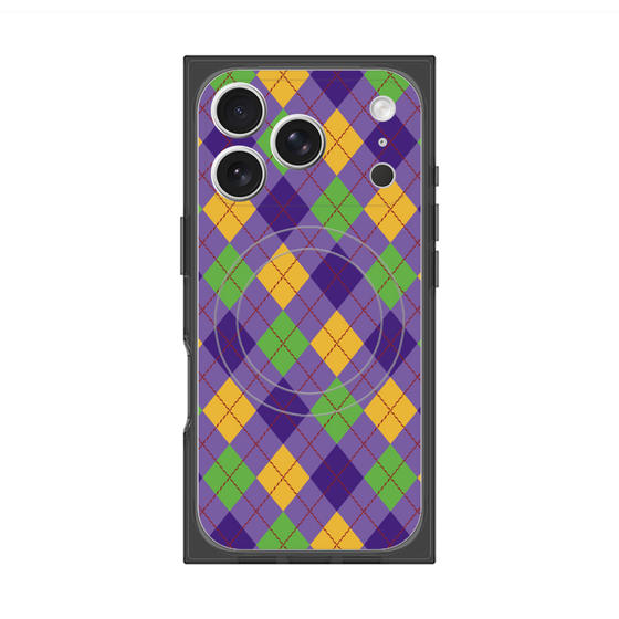 プレミアムスクエアケース with MagSafe［ Argyle - Purple ］