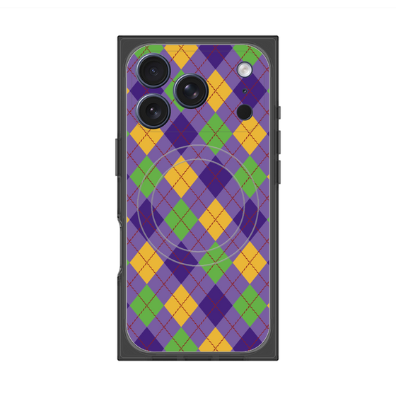 プレミアムスクエアケース with MagSafe［ Argyle - Purple ］