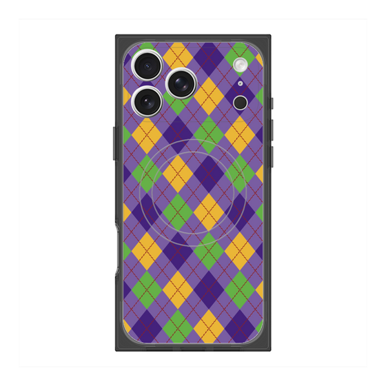 プレミアムスクエアケース with MagSafe［ Argyle - Purple ］
