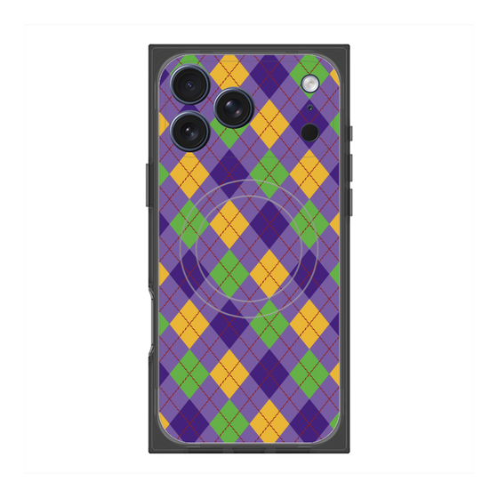 プレミアムスクエアケース with MagSafe［ Argyle - Purple ］