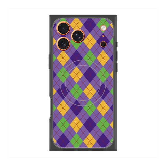 プレミアムスクエアケース with MagSafe［ Argyle - Purple ］