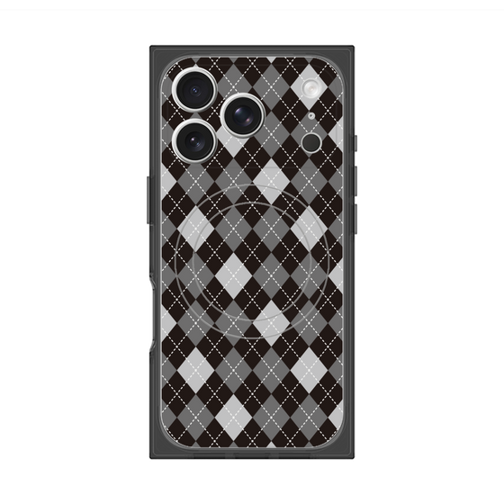 プレミアムスクエアケース with MagSafe［ Argyle - Black ］