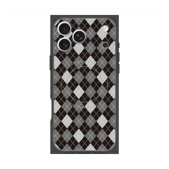 プレミアムスクエアケース with MagSafe［ Argyle - Black ］