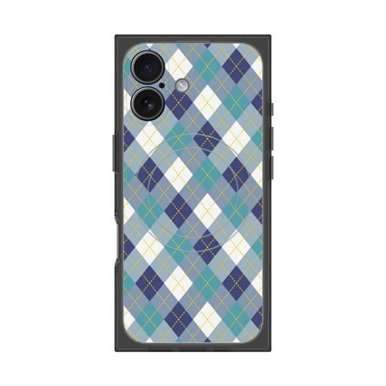 プレミアムスクエアケース with MagSafe［ Argyle - Blue ］