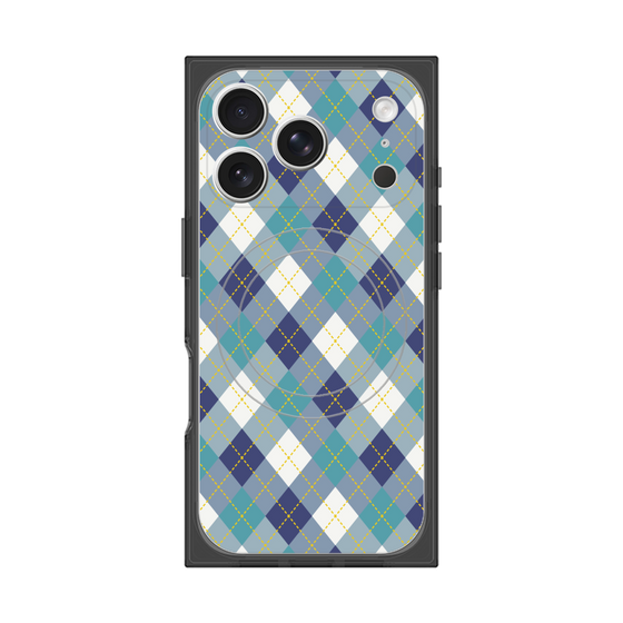 プレミアムスクエアケース with MagSafe［ Argyle - Blue ］
