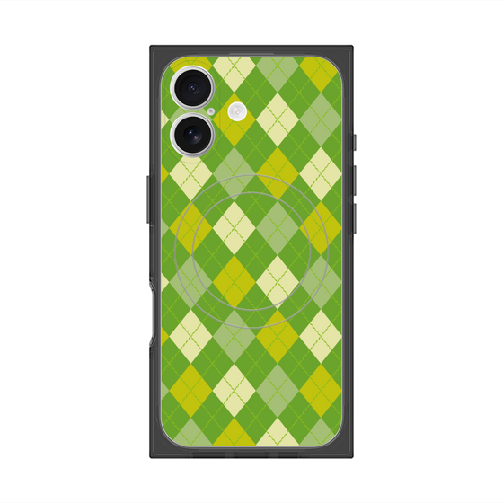 プレミアムスクエアケース with MagSafe［ Argyle - Green ］