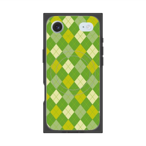 プレミアムスクエアケース with MagSafe［ Argyle - Green ］