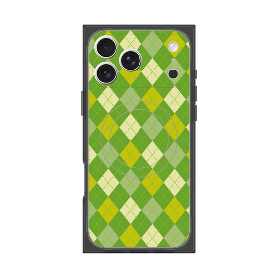 プレミアムスクエアケース with MagSafe［ Argyle - Green ］