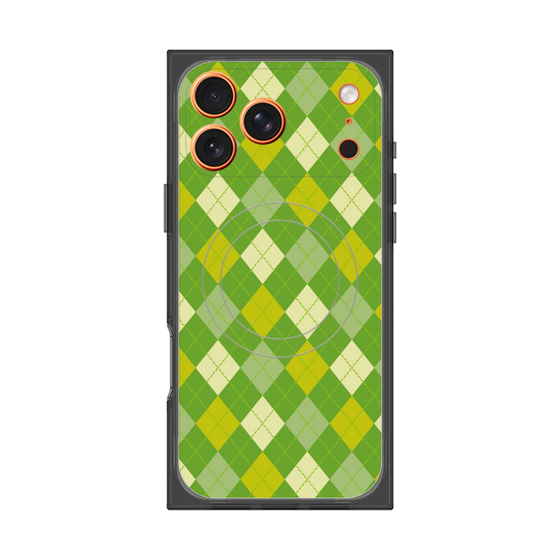 プレミアムスクエアケース with MagSafe［ Argyle - Green ］