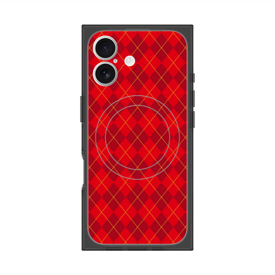 プレミアムスクエアケース with MagSafe［ Argyle - Red ］