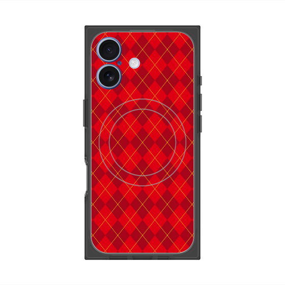 プレミアムスクエアケース with MagSafe［ Argyle - Red ］