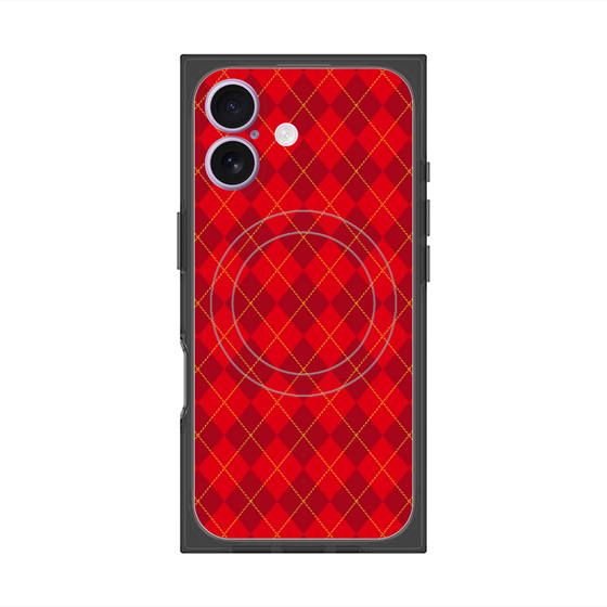 プレミアムスクエアケース with MagSafe［ Argyle - Red ］
